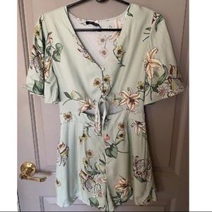 One clothing seagreen mint green floral romper